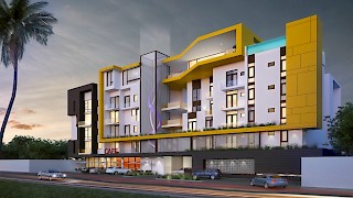 Devtraco Plus Ghana | The Edge front view night | Labone apartment for sale and rent